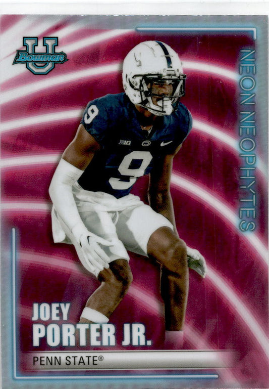 2022-23 Bowman's Best University Neon Neophytes Shimmer #NN-16 Joey Porter Jr.