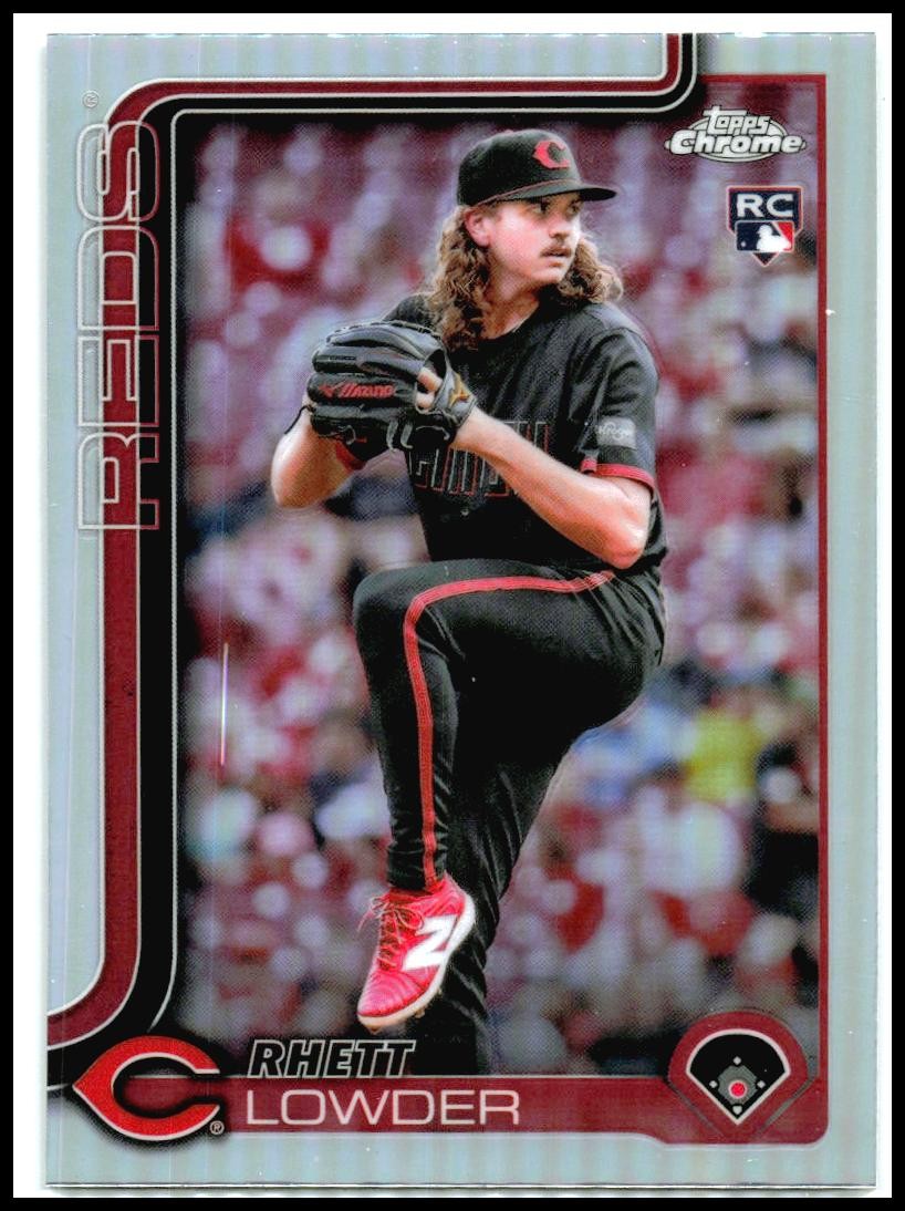 2025 Topps Chrome Refractors #147 Rhett Lowder Rookie Cincinnati Reds