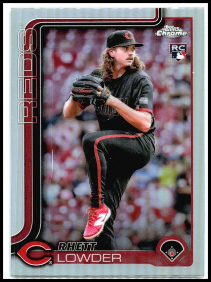 2025 Topps Chrome Refractors #147 Rhett Lowder Rookie Cincinnati Reds