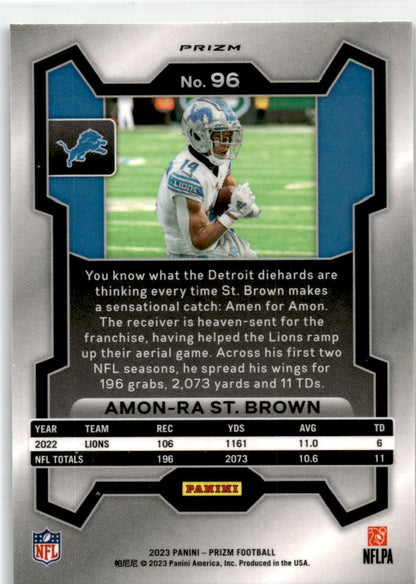 2023 Panini Prizm Green #96 Amon-Ra St. Brown Detroit Lions