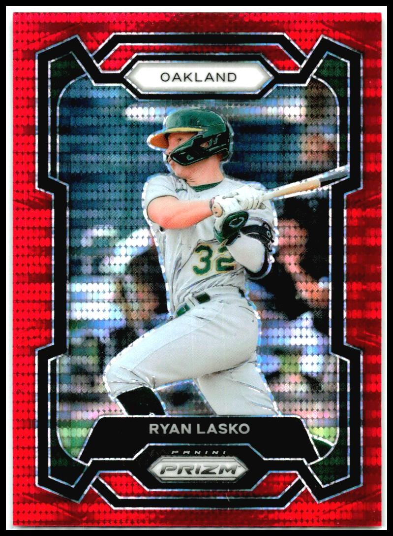 2024 Panini Prizm Red Pulsar Prizms #74 Ryan Lasko #/399 Oakland Athletics