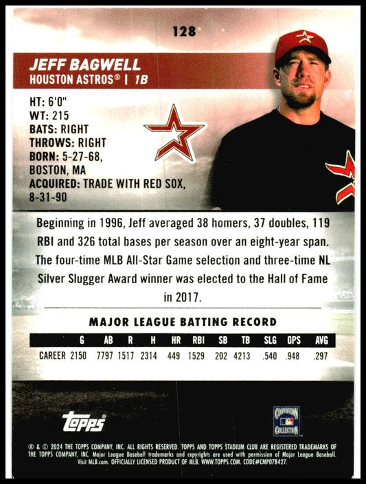 2024 Stadium Club #128 Jeff Bagwell Houston Astros