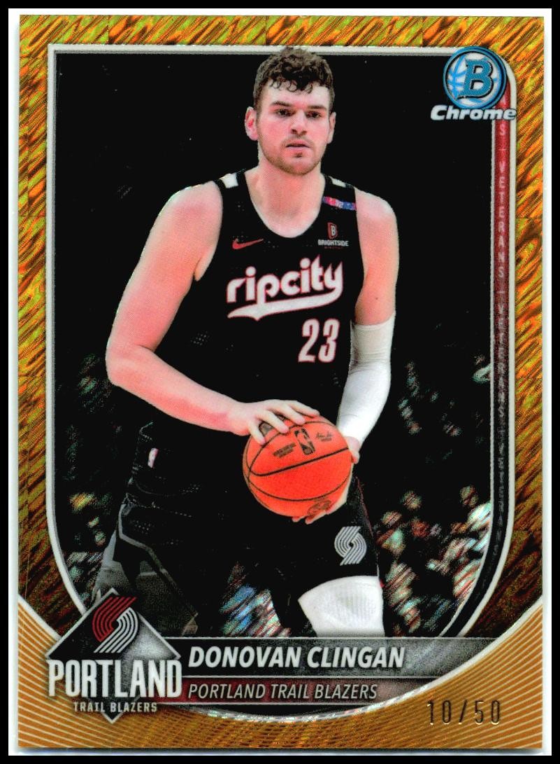 2025-26 Bowman Chrome Gold Shimmer /50 #BCV-188 Donovan Clingan Portland