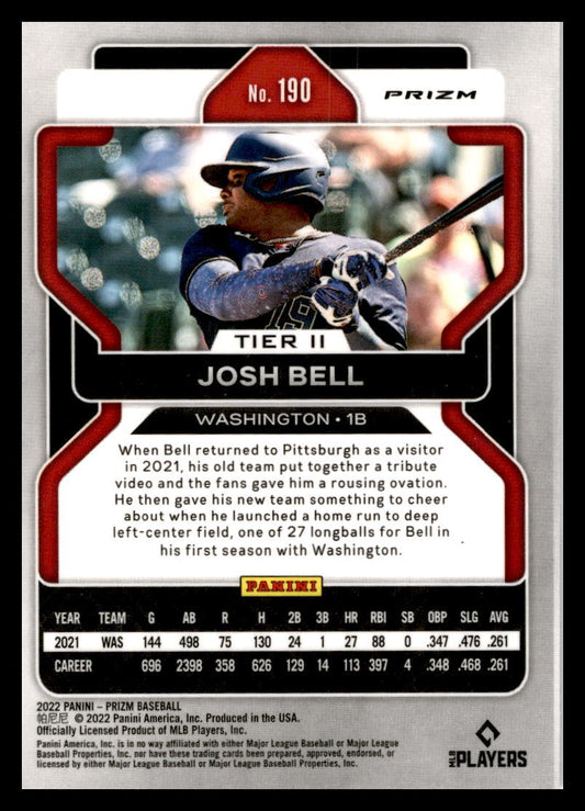2022 Panini Prizm Red/White/Blue #190 Josh Bell