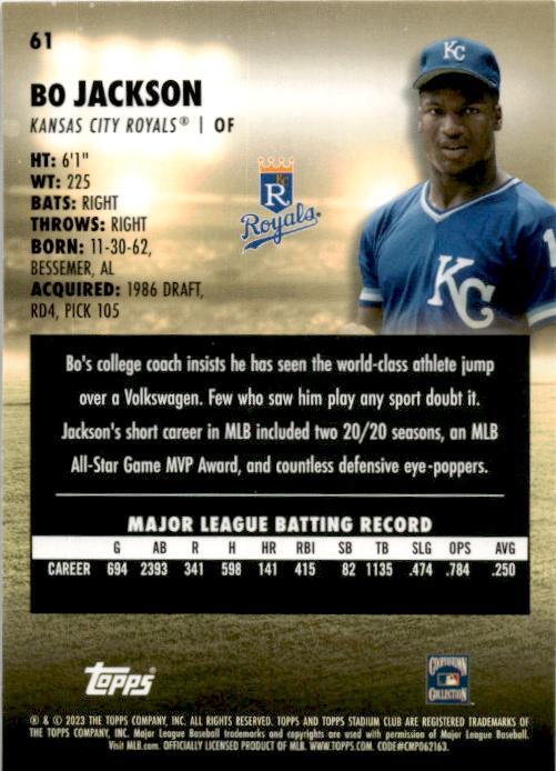 2023 Stadium Club #61 Bo Jackson Kansas City Royals