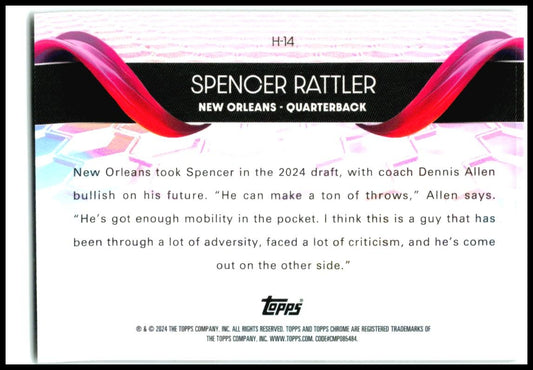 2024 Topps Chrome Helix #H-14 Spencer Rattler New Orleans Saints