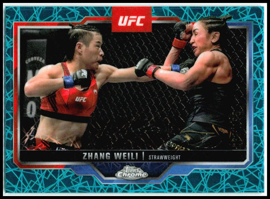 2025 Topps Chrome UFC Teal Lazer Refractor /175 #55 Zhang Weili