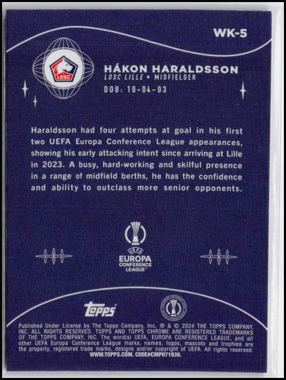 2023-24 Topps Chrome UEFA Club Competitions #WK-5 Hákon Haraldsson Wonderkids