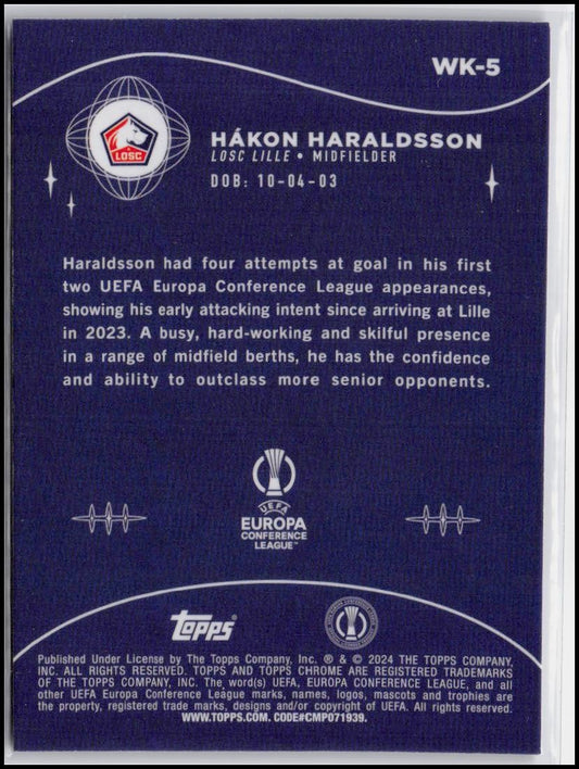 2023-24 Topps Chrome UEFA Club Competitions #WK-5 Hákon Haraldsson Wonderkids