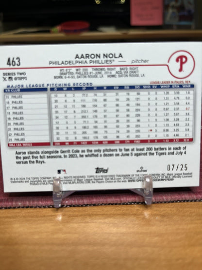 2024 Topps Memorial Day / Camo  #463 AARON NOLA  PHILLIES   #/25 SP
