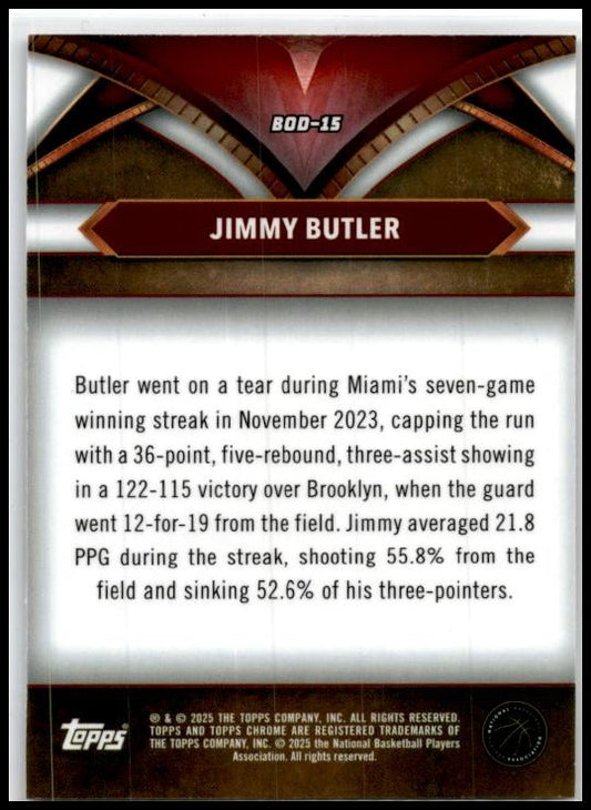 2024-25 Topps Chrome Ball of Duty #BOD-15 Jimmy Butler Miami Heat
