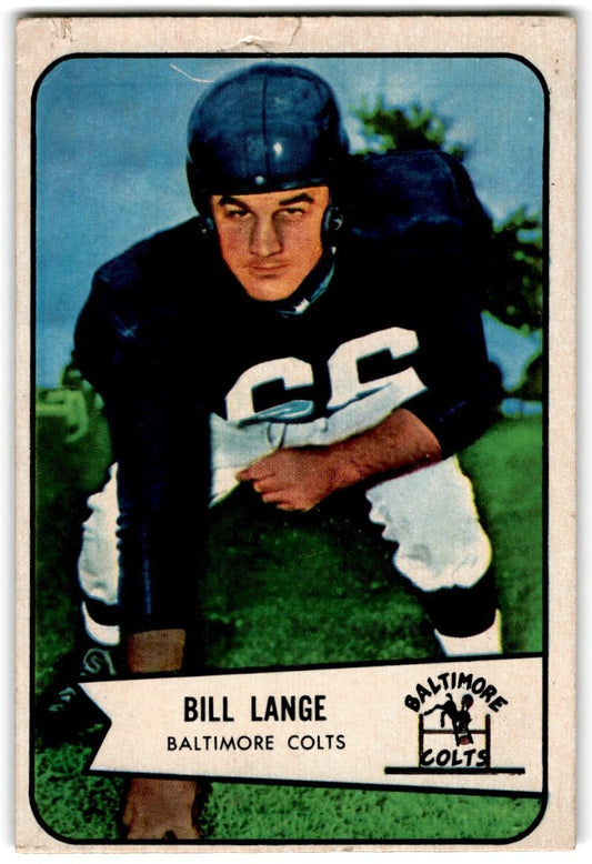 1954 Bowman Bill Lange Baltimore Colts #62