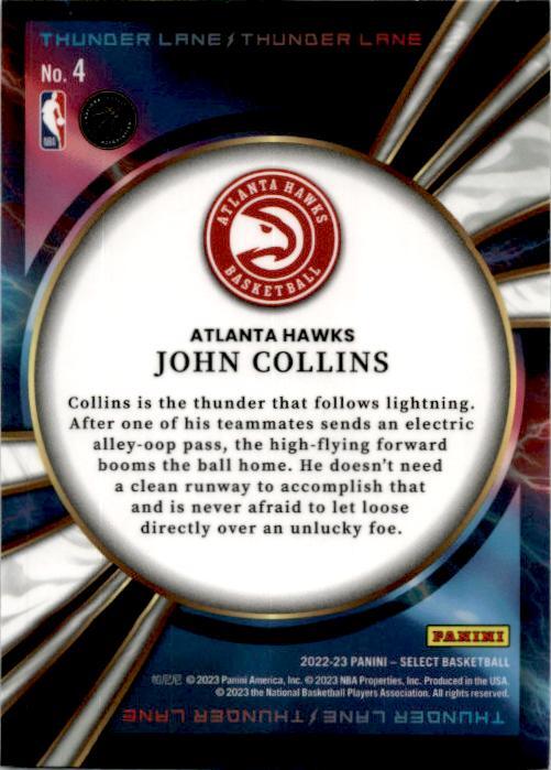 2022-23 Panini Select Thunder Lane Green Prizms #4 John Collins Atlanta Hawks