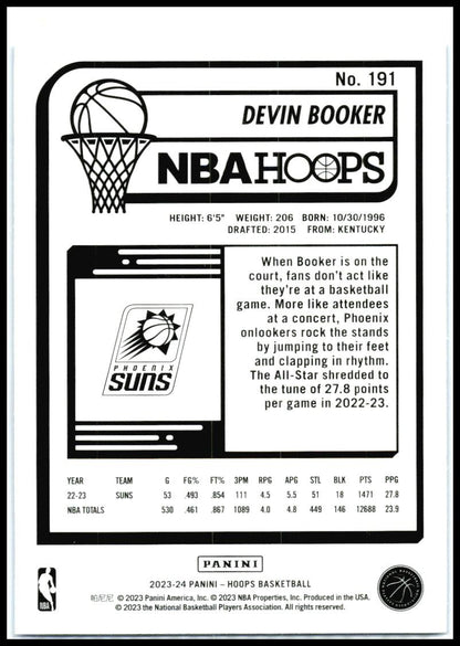2023-24 Hoops Blue #191 Devin Booker Phoenix Suns