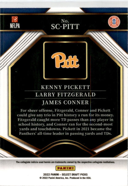 2022 Panini Select Draft Picks #SC-PITT Conner / Pickett / Fitzgerald