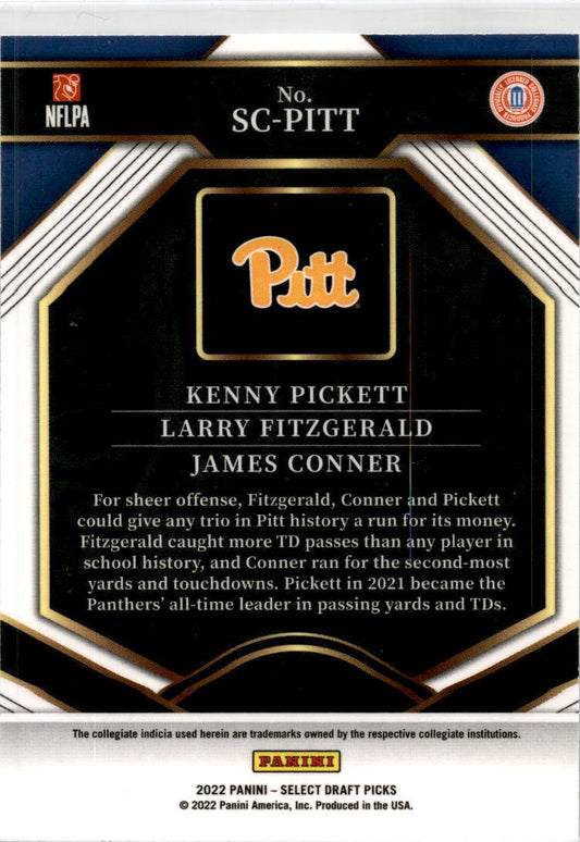 2022 Panini Select Draft Picks #SC-PITT Conner / Pickett / Fitzgerald