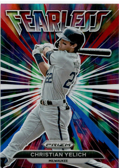 2022 Panini Prizm Fearless Silver Prizm #FL-7 Christian Yelich Milwaukee Brewers
