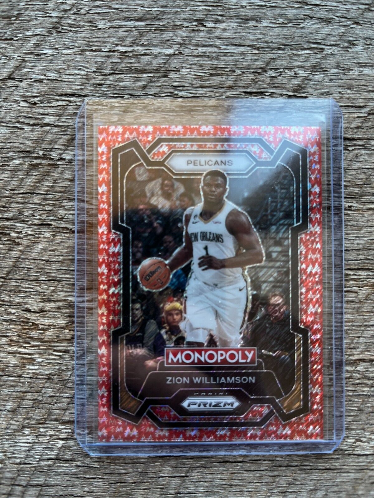 2023-24 Prizm MONOPOLY Red Millionaire Prizm #018 Zion Williamson /100 Pelicans