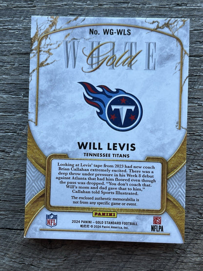 2024 Panini Gold Standard White Gold WILL LEVIS /24 MEM RC Titans
