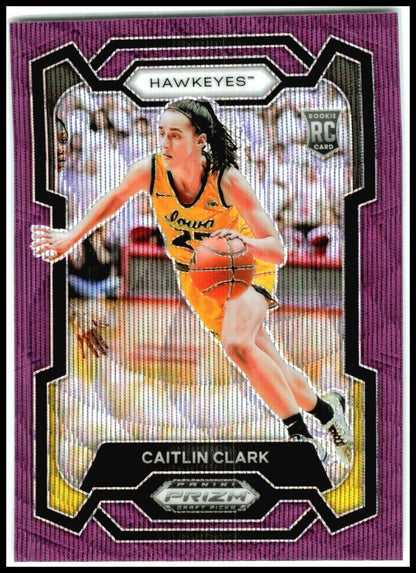 2024 Panini Prizm Draft Picks Prizms Purple Wave #57 Caitlin Clark Iowa Hawkeyes