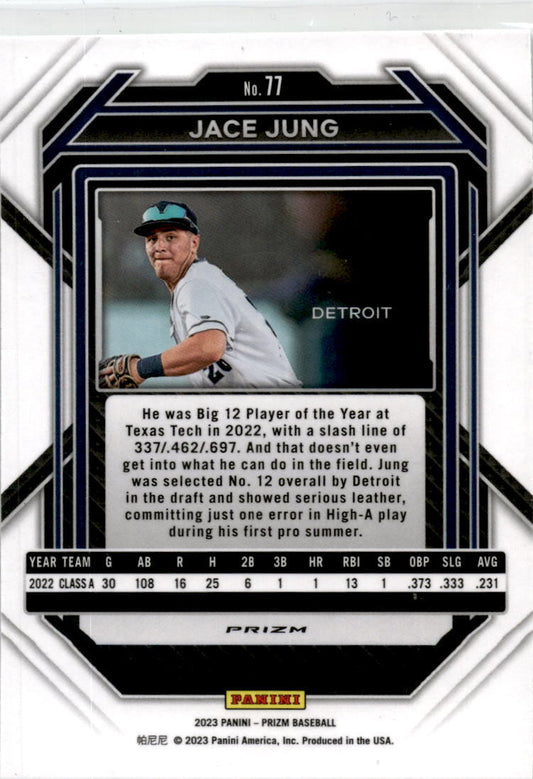 2023 Panini Prizm Green Ice #77 Jace Jung Detroit Tigers