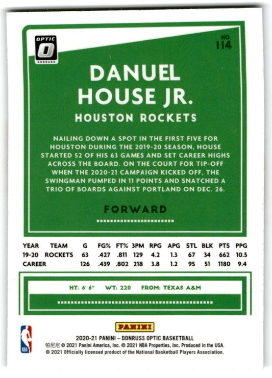 2020-21 Donruss Optic Danuel House Jr. Houston Rockets #114