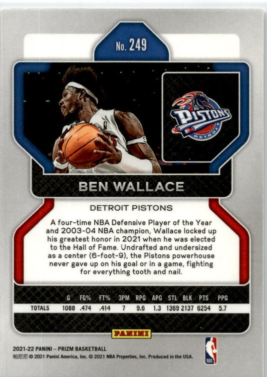 2021-22 Panini Prizm #249 Ben Wallace Detroit Pistons