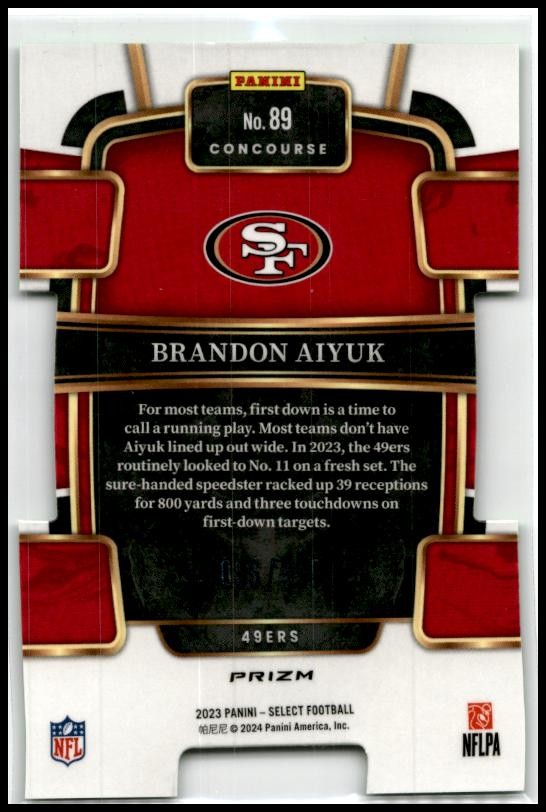 2023 Select Neon Green Prizms Die Cuts #89 Brandon Aiyuk San Francisco 49ers