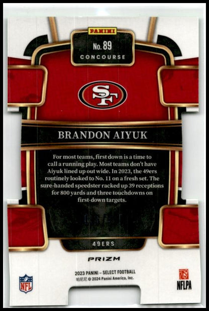 2023 Select Neon Green Prizms Die Cuts #89 Brandon Aiyuk San Francisco 49ers