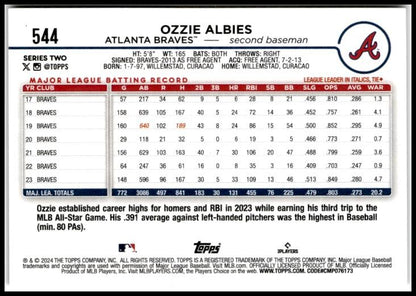 2024 Topps #544 Ozzie Albies Atlanta Braves