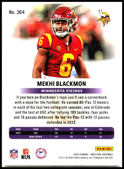 2023 Panini Prestige #364 Mekhi Blackmon Rookie Minnesota Vikings