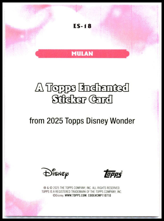 2025 Topps Disney Wonder Enchanted Stickers #ES-18 Mulan