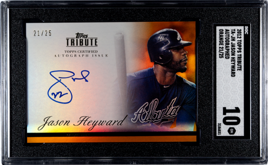 2012 Topps Tribute Auto. Orange #TA-JH Jason Heyward Atlanta Braves SGC 10
