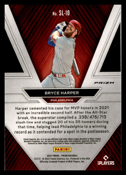 2022 Panini Prizm sluggers SL-10 Bryce Harper