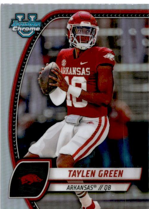 2024 Bowman University Chrome Refractor #169 Taylen Green Arkansas Razorbacks