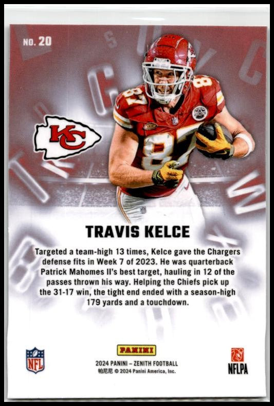 2024 Panini Zenith A to Z #20 Travis Kelce Kansas City Chiefs