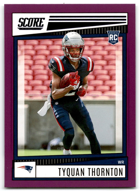 2022 Score purple Tyquan Thornton Rookie New England Patriots #388