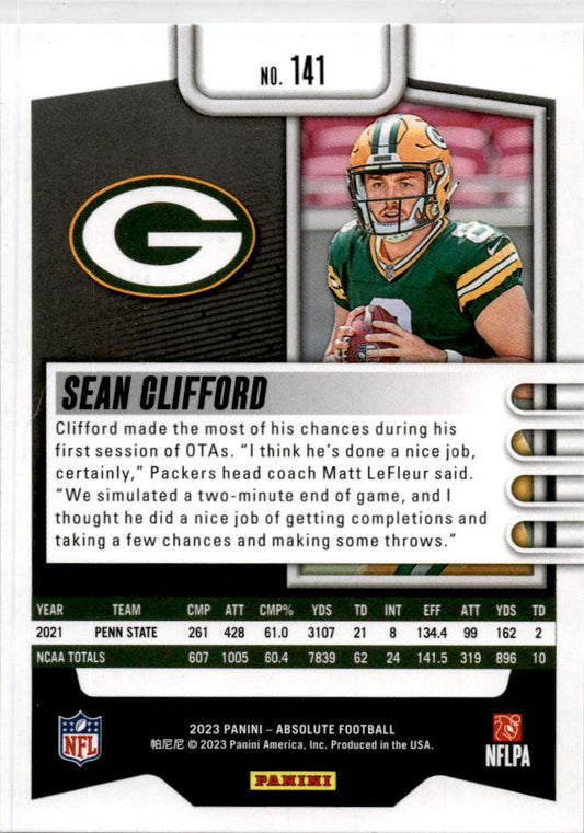 2023 Panini Absolute Red Squares #141 Sean Clifford Green Bay Packers /499