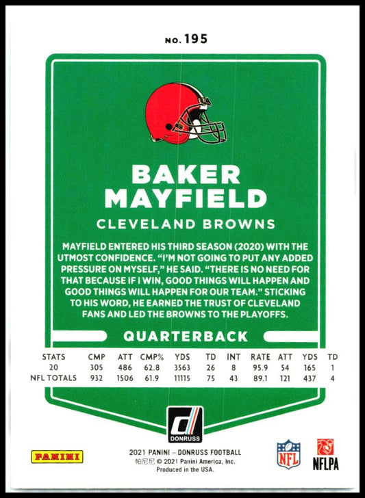 2021 Donruss #195b Baker Mayfield Cleveland Browns
