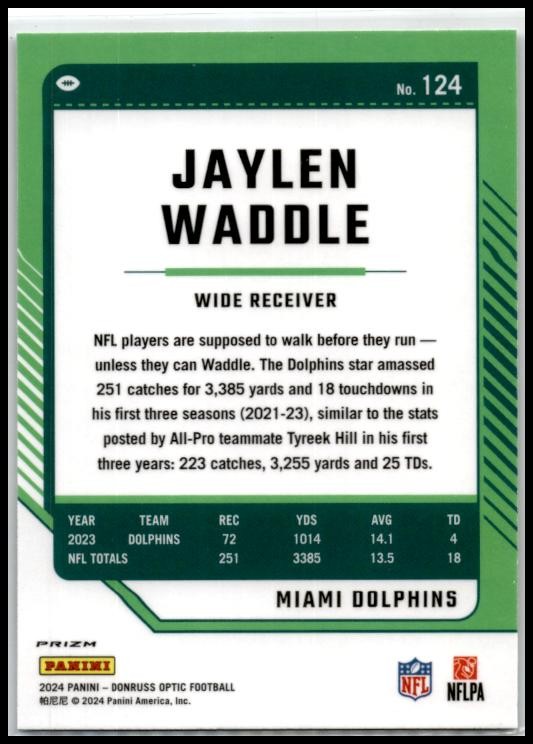2024 Panini Donruss Optic Holo #124 Jaylen Waddle