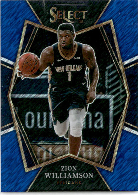 2021 Panini Select  Blue Shimmer Prizm #191 Zion Williamson New Orleans Pelicans