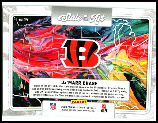 2024 Panini Zenith State of the Art #14 Ja'Marr Chase Cincinnati Bengals