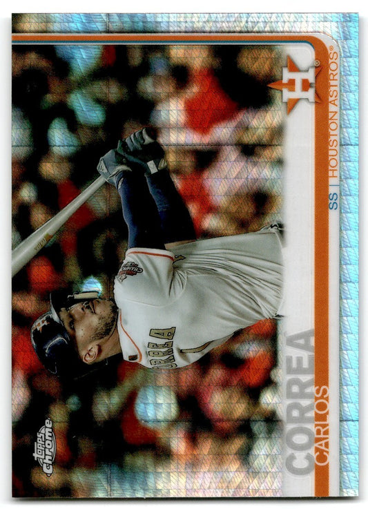 2019 Topps Chrome Prism Refractor Carlos Correa Houston Astros #64