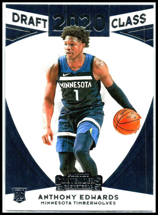 2020-24 Contenders 2020 Draft Class Contenders Red #5 Anthony Edwards Minnesota