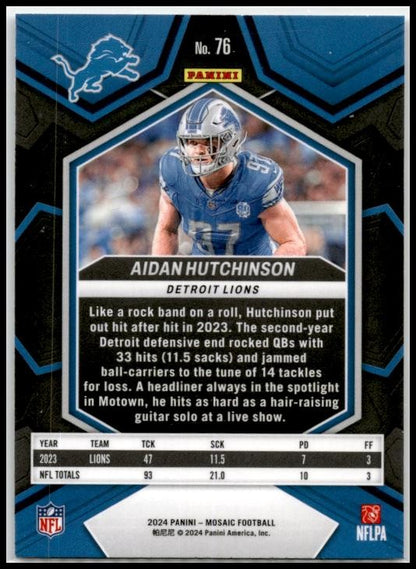 2024 Panini Mosaic #76 Aidan Hutchinson Detroit Lions