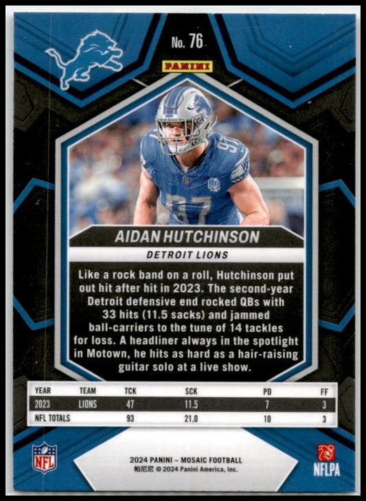 2024 Panini Mosaic #76 Aidan Hutchinson Detroit Lions