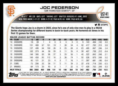 2022 Topps Update #US141 Joc Pederson    PR476