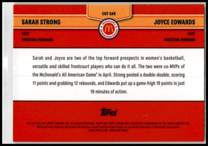 2024 Topps Chrome McDonald's Como Talents Blue RayWave # Strong / Edwards