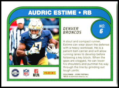 2024 Score Protential #6 Audric Estime Denver Broncos