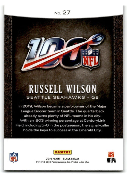 2019 Panini Black Friday Football Russell Wilson Seattle Seahawks #27